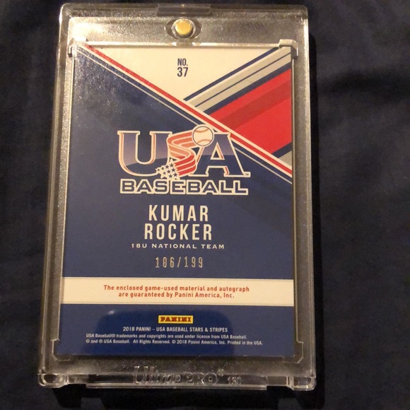 Kumar Rocker autographed baseball card - Picture 2 of 3